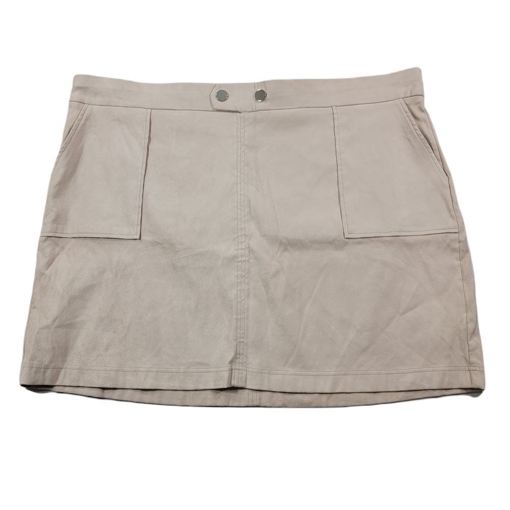 INC International Concepts Faux-Suede Mini Skirt Womens 4X‎ Plus Size Sand Tan